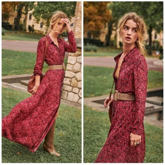 Sezane Dresses Sezane Baya Shirt Dress Maxi Robe 38 Poshmark
